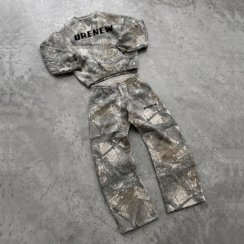 Beige printed tracksuit